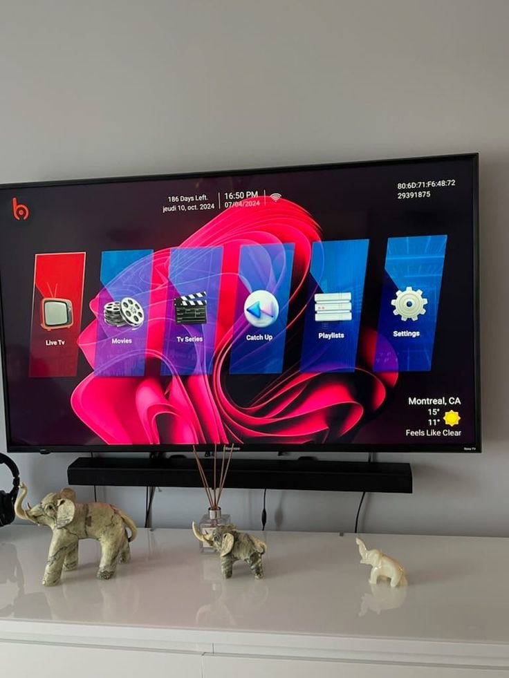 Customer bedroom screen setup streaming international TV channels on Clear View IPTV