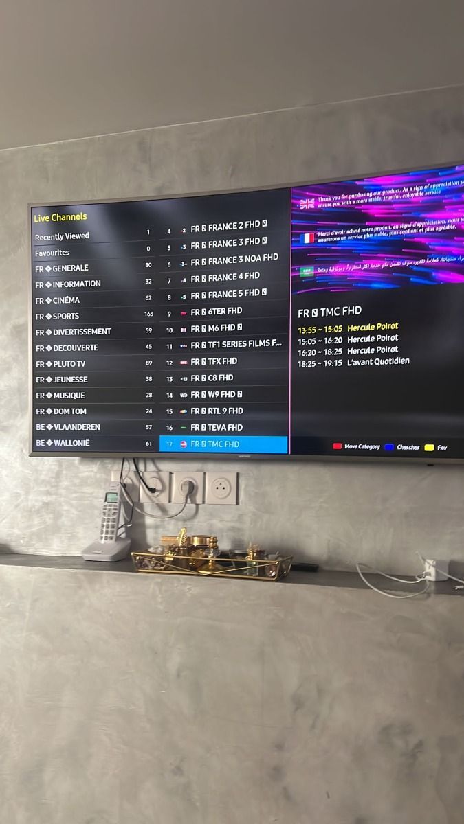 Customer tablet displaying live television stream powered by Clear View IPTV